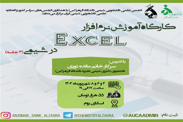 برگزاری کارگاه آموزشی Excle در شیمی